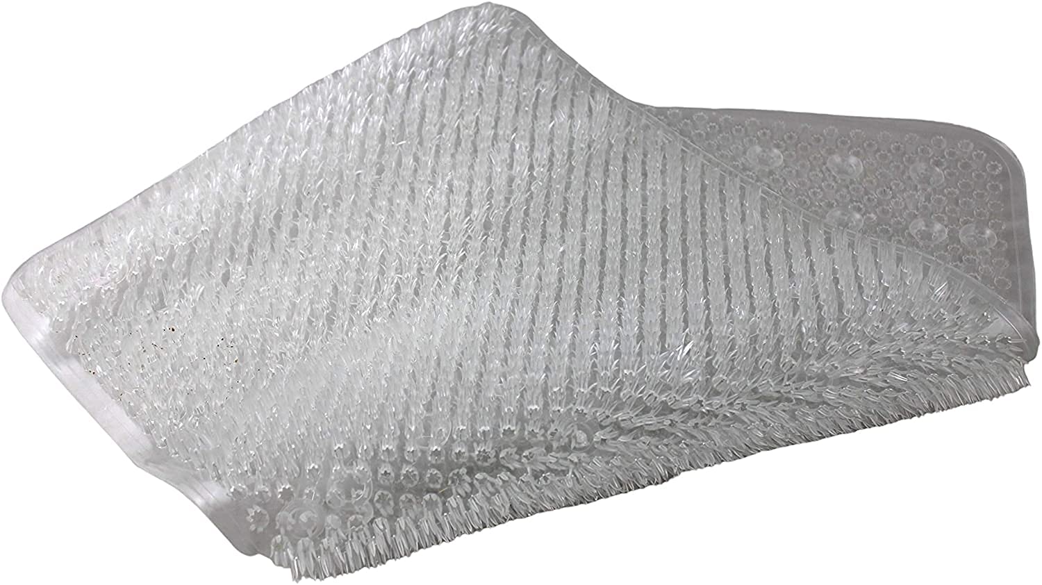 Grass Textured Spa Quality Foot Scrubber Bathroom Tub & Bath Mat Anti-Slip 24.5' X 13.5' (Clear)